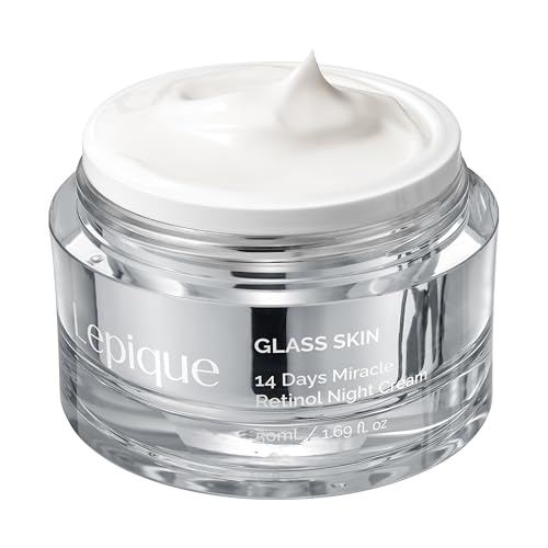 GLASS SKIN 14Days Miracle Retinol Night Cream 1.69oz - Korean Skincare Retinol Serum for Face and Neck - Collagen, Centella - Anti aging Skin Cream, Moisturizer Face Cream