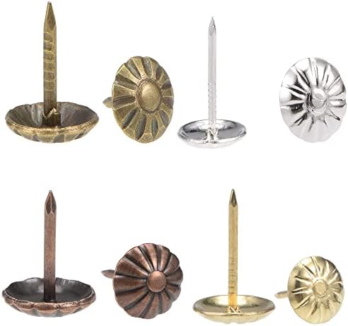 Antique Upholstery Tacks 400PCS,Furniture Tacks Nails,7/16 Inch Upholstery Nails for Sofa, Chair, Bed and Other Furniture (400PCS Assortment Kit)