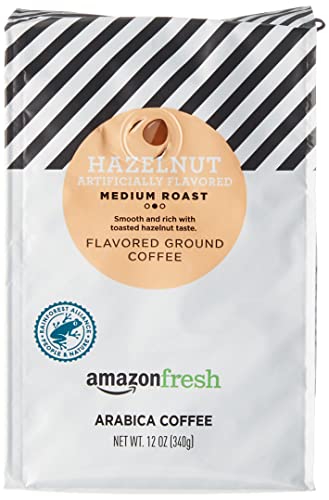 AmazonFresh Hazelnut Flavored Coffee, Ground, Medium Roast, 12 Ounce (Pack of 3)