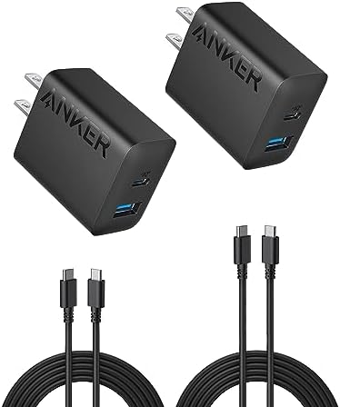 Anker iPhone 16 Charger, USB C Charger Block, 2-Pack 20W Fast Wall Charger for 16/16 Pro/Pro Max / 15 Series / iPad Pro and More, with 2 Pack 5 ft USB-C Cable