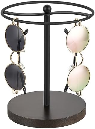 Mkono Sunglasses Organizer Glasses Holder Stand Sunglass Storage Display Eyeglasses Rack for up to 12 Pairs of Eyewear Glasses for Table Dresser Desk Countertop Bedroom, Set of 1, Black