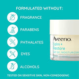 Aveeno Calm + Restore Oat Gel Facial Moisturizer for Sensitive Skin, Lightweight Gel Cream Face Moisturizer with Prebiotic Oat and Feverfew, Hypoallergenic, Fragrance- and Paraben-Free, 1.7 oz