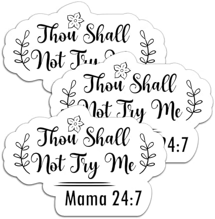 (3Pcs) Thou Shall Not Try Me Mama Sticker Funny Mama Saying Mom Sticker Funny Mom Saying Waterproof Vinyl Decal for Books, Laptops, Phones, Tumbler, Water Bottle, Gifts for Mom Mama Size 3 x 2 Inch