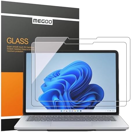 Megoo 2 Pack Glass Screen Protector for Surface Laptop Studio - 14.4'' HD Transparent, Scratch Resistant, Case and Surface Pen Friendly 9H Tempered Glass