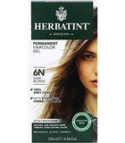 Herbatint Permanent Haircolor Gel, 6N Dark Blonde, Alcohol Free, Vegan, 100% Grey Coverage - 4.56 oz