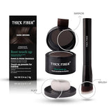 THICK FIBER Root Touch Up Powder, Root Cover Up Hairline Powder for Thin Hair - Water & Sweat Resistant Hair Loss Concealer Set with Hair Powder for Thinning Hair Women, Includes Brush (Dark Brown)