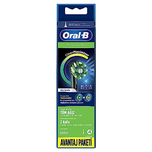Oral-B Cross Action Toothbrush Replacement Head Black 4 Pack