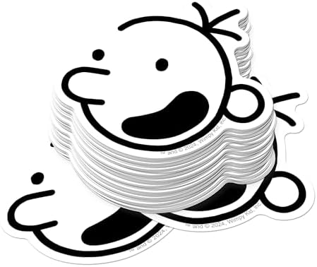 Diary of a Wimpy Kid Greg Headshot 50ct Vinyl Large Deluxe Sticker Pack Stacked – Stickers for Laptops, Water Bottles, Scrapbooking, Skateboards, Indoor/Outdoor – Officially Licensed
