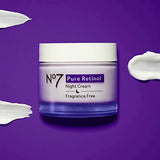 No7 Pure Retinol Night Cream - Anti-Aging & Skin-Plumping Retinol Cream Formulated with Collagen Peptides - Visibly Smoothes, Hydrates & Firms Complexion (1.69 fl oz)