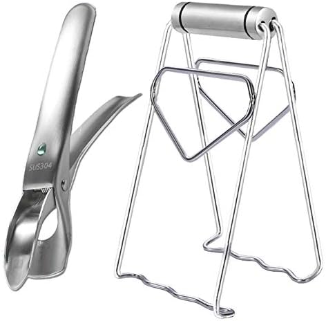 304 Stainless Steel Anti-Hot Bowl Dish Plate Gripper Clip Clamp Holder for Moving Hot Plate or Bowls with Food Out from Instant Pot Microwave Oven, Kitchen Tool Tongs for Cooking (2Pack)