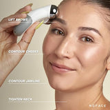 NuFACE Mini Classic Microcurrent Facial Device Kit - Face Sculpting Tool & Neck Tightening Device to Contour, Lift, Smooth & Tone + Activating Aqua Conductive Gel for Microcurrent Treatment