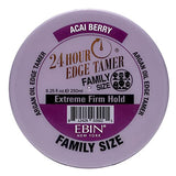 24 Hour Argan Oil Edge Tamer Refresh (8.25oz/ 250ml, Acai Berry) | Extreme Firm Hold, Smooths & Tames Frizz | No Flaking or Drying | High Shine, Long Lasting, All Hair Types, Styling Gel.