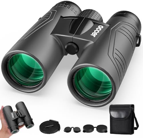 Occer 15x42 Binoculars for Bird Watching - HD Binoculars for Adults High Powered with Large View - Binocs with Low Light Vision for Hunting Cruise Travel Wildlife - Black