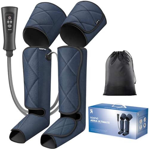 RENPHO Leg Massager, Air Compression for Circulation, Pain Relief, and Muscle Relaxation, 6 Modes, Suitable for Foot, Leg, Calf, Thigh Massage, Gift for Dad Mom Him Her Help Reduce Swelling
