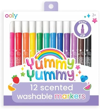 Ooly Yummy Yummy Scented Washable Markers Set of 12 - Scented Markers in 12 Classic Colors