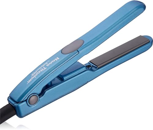 BaBylissPRO Nano Titanium Mini Flat Iron Hair Straightener, 0.5" Hair Straightener Iron for Touch Ups & All Hair Types, Perfect for Travel