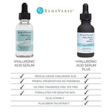 RemeVerse Hyaluronic Acid+ Serum 1 oz, 100% Pure Medical Grade Clinical Strength Hyaluronic Acid with Vitamin C and Green Tea Extract Anti-Aging Serum for Your Face, Lips and Décolleté.