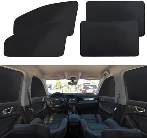 XCBYT Car Window Shades - 4 Pcs Car Privacy Curtains - 100% Block Light Car Window Covers - Magnetic Side Window Sun Shade Keeps Cooler for Breastfeeding, Taking a nap, Changing Clothes, Camping