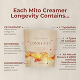 Lifeboost Longevity Mitocreamer - Best MCT Oil and Collagen Coffee Creamer Powder - The Double Your Energy Keto Coffee Creamer - Dairy Free, Gluten Free, Sugar Free