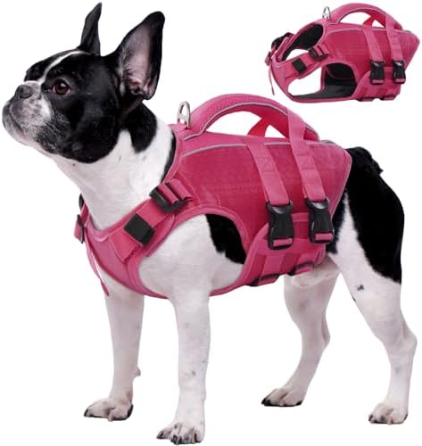 Kuoser Dog Life Jacket High Flotation, Reflective Dog Life Vest for Swimming Boating, Adjustable Small Medium Large Dog lifejacket, Lightweight Dog Life Preserver Rescue Handle Spring Summer Pool