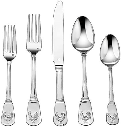 Cuisinart CFE-01-FR20 20-Piece Flatware Set, French Rooster