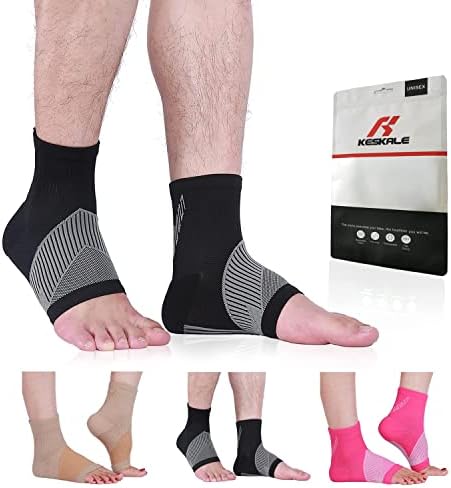 Compression Socks for Women & Men Open Toe (3 Pairs), Ankle Brace Compression Sleeve with Neuropathy, Foot Compression sleeve for Swelling, Pain & Plantar Fasciitis Relief (Black, L)