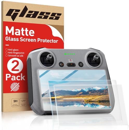 Ambison [2 Pack] DJI Mini 4 Pro Matte Glass Screen Protector, Anti-Glare/Smooth as Silk/HD Clear Compatible with DJI Mini 4/3 Pro/Mavic 3 Pro/Air 3/Air 2S RC/RC 2 Remote Controller Accessories