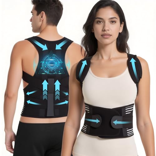 Back Brace Posture Corrector for Women and Men, Shoulder and Back Support Brace, Adjustable Back Straightener Posture Corrector for Pain Relief and Improves Posture (Small)