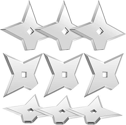 Weewooday 10 Pieces Cool Ninja Fridge Magnet Funny Decorative Throwing Star Cool Anime Refrigerator Magnets Office Whiteboard Magnets for Home Office(Silver)