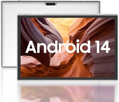 Tablet 10 inch Android Tablet PC, 10.1" Android 14 Tablets, DDR4 6GB RAM 32GB ROM 2MP+8MP Dual Camera, WiFi-6 Bluetooth 1TB Expand IPS Full HD Display Tab, 6000mAh Battery Powerful Performance Tablet.