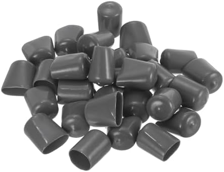 uxcell 50pcs Rubber End Caps 19mm(3/4 inch) ID Vinyl PVC Round Tube Bolt Cap Cover Screw Thread Protectors Dark Grey