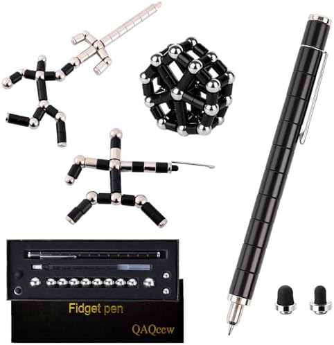 Fidget Pen, Decompression Magnetic Fidget Toy Pen, Magnet Pen Fidget Toy Relieve Pressure Novel Toy Gift for Kids or Friends! (Black)