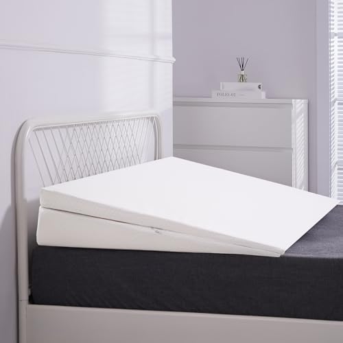 SUNYRISY Adjustable Wide Size Bed Wedge Pillow, Wedge Mattress Topper with Washable Cover, Mattress Wedge Lifter, Inclined Mattress Elevator for Acid Reflux, Neck & Back Pain, Anti-snoring, Twin