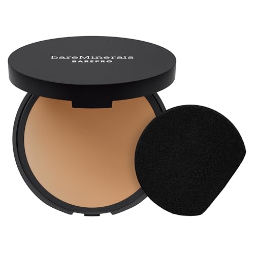 bareMinerals Barepro Skin-Perfecting Powder Foundation, Matte Pressed Powder Foundation Full Coverage with Plant-Based Squalene, Oil Control, Vegan
