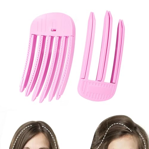2PCS Hair Volume Clip for Fluffy Bangs, Easy High Crown Volume Comb for Women, Volumizing Hair Clips Instant No-Trace Hair Root Lifting Clips for Natural Voluminous Look, Rose Red