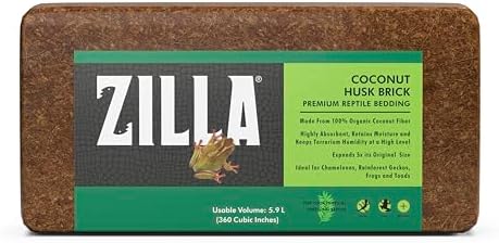 Zilla Coconut Husk Brick, Organic Bedding for Reptiles, Made with 100% Coconut Fiber, Ideal for Tropical Habitats and Egg Incubation