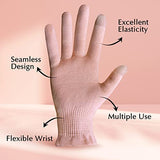 Evridwear Beauty Cotton Gloves with Touchscreen Fingers for SPA, Eczema, Dry Hands, Hand Care, Day and Night Moisturizing, 3 Sizes in Feather or Light Weight(6 Piars S/M, Light Weight Pink Color)