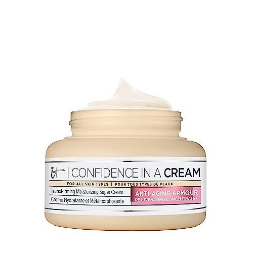 IT Cosmetics Confidence in a Cream Anti Aging Face Moisturizer – Visibly Reduces Fine Lines, Wrinkles & Signs of Aging Skin in 2 Weeks, 48HR Hydration with Hyaluronic Acid, Niacinamide