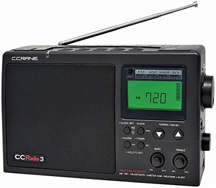 C. Crane CCRadio 3 Long Range Reception AM, FM, NOAA Weather Plus Alert and 2-Meter Ham Band Portable Digital Radio with Bluetooth