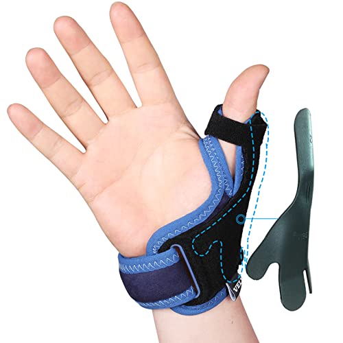 VELPEAU Thumb Support Brace - CMC Joint Thumb Spica Splint for Pain Relief, Arthritis, Tendonitis, Sprains, Strains, Carpal Tunnel & Trigger Thumb Immobilizer, Wrist Strap, Left or Right Hands (Large)