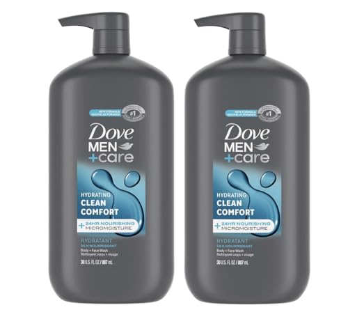 Dove Men+Care Body and Face Wash Hydrating Clean Comfort Body Wash for Men with 24-Hour Nourishing Micromoisture Technology, 30 oz. 2pack