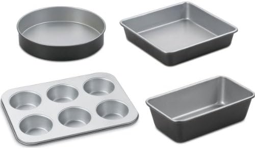 Cuisinart Chef's Classic Nonstick Bakeware 4-Piece Starter Set,Silver/Black