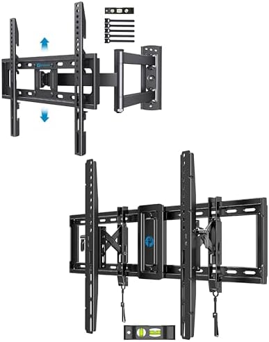Pipishell Full Motion TV Wall Mount for Most 26-60 inch Flat & Curved TVs up to 77 lbs PIMF9, Advanced Tilting TV Wall Mount for 42-90 inch TVs up to 132 lbs PIAT3