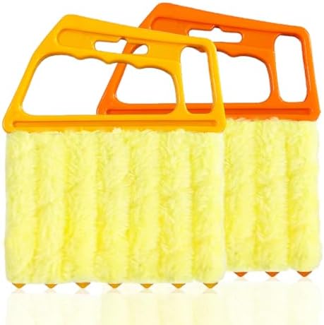 AOCEAN 2 Pcs Blind Cleaner Duster Tool 7-Finger Dusting Cleaner Tool for Window & Air Conditioner Handheld Mini Duster Brush for Wood Blinds Dust Dirt