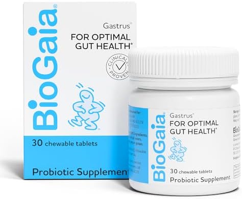BioGaia Gastrus Gut Health Probiotic | Eases Abdominal Discomfort, Gas & Bloating | Promotes Regularity & a Healthy Gut | Contributes to a Balanced Microbiome | Backed by 30 Years of Research