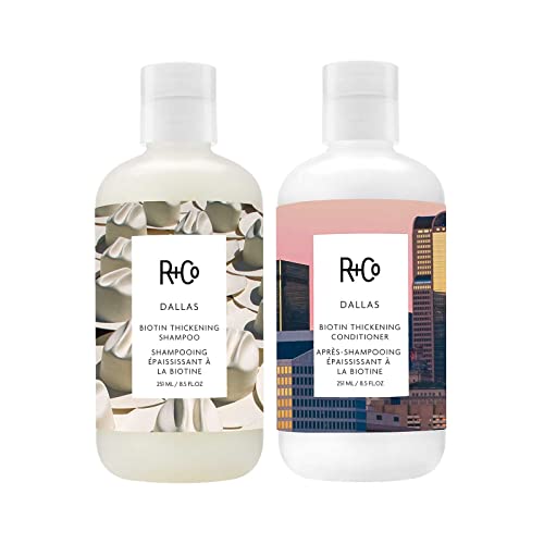 R+Co Dallas Thickening Shampoo | Biotin for Hair Growth, Thickening, + Strengthing | Vegan + Cruelty-Free | Pack of 2 (8.5 Oz)
