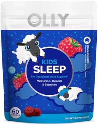 OLLY Kids Sleep Gummy, Melatonin, L Theanine, Chamomile, 60 Count and Kids Multivitamin Gummy Worms, Vitamins A C D E Bs Zinc, 70 Count
