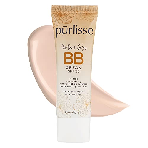 pūrlisse Perfect Glow BB Cream SPF 30: Clean & Cruelty-Free, Medium Flawless Coverage, Hydrates with Jasmine | Fair 1.4oz