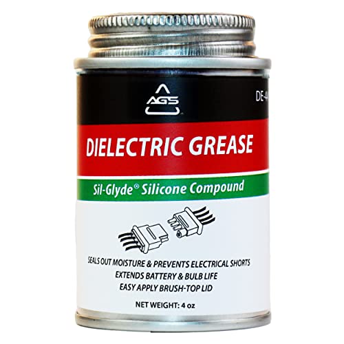 AGS Automotive Solutions Brush Top Can Dielectric Silicone Grease Compound for All Electrical Components and Connectors, 4oz, Percise and Easy Application