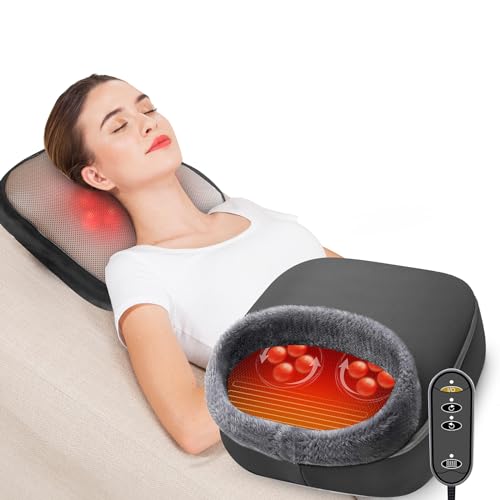 CooCoCo Shiatsu Foot Massager Machine with Heat, Mothers Day Gifts for Mom, 2-in-1 Foot Warmer Back Massager for Circulation and Pain Relief, Birthday Gifts for Women Men